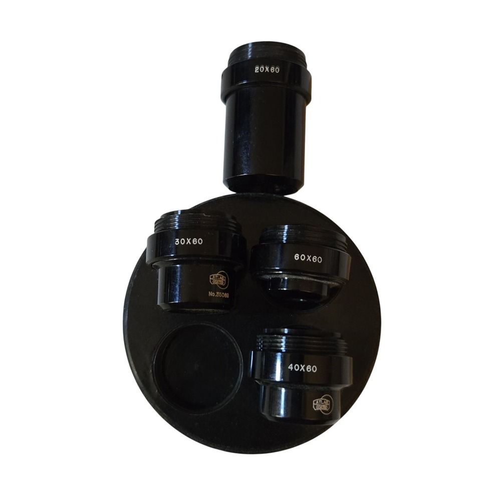 Atlas Eyepiece Set Black Telescope 4 Lens Turret 20x 30x 40x 60x Coated Metal